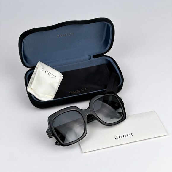 NEW Gucci GG1337S 001 Black Gradient Grey Square Women Sunglasses GG 1337S